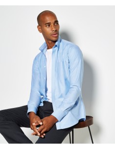 K-KK184-Men`s Slim Fit Workwear Oxford Shirt Long Sleeve 2